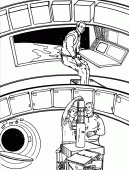 coloring picture of astronauts in the space