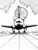 coloring picture of landing of reusable launch system