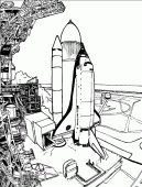 coloring picture of reusable launch system