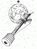 coloring picture of space station