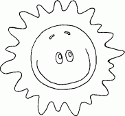 coloring picture of a happy sun because it does not rain