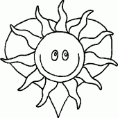 coloring picture of a sun in front of a heart