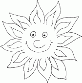 coloring picture of a sun in the shape of flower