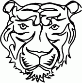 coloring picture of tiger head