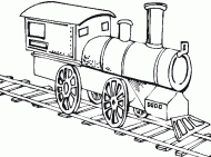 coloring picture of locomotive on rail