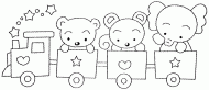 coloring picture of train of teddy