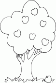 coloring picture of apple tree
