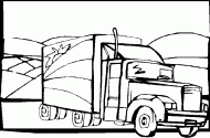 coloring picture of semitrailer