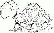 coloring picture of a tortoise which goes in grass