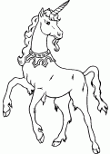 coloring picture of an unicorn with a necklace