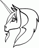 coloring picture of unicorn head