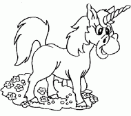 coloring picture of unicorn with some flowers
