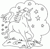 coloring picture of unicorn with stars