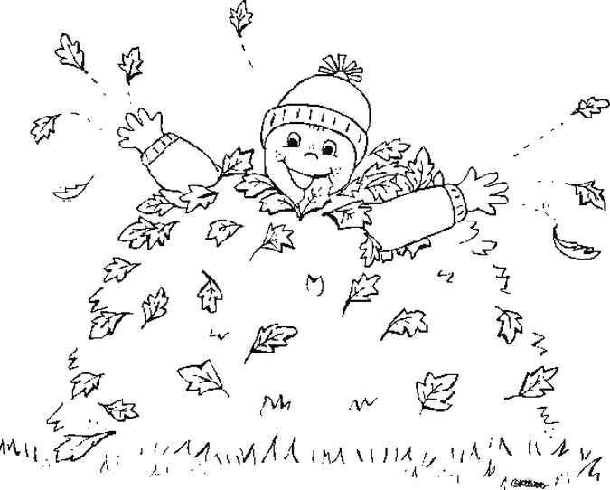 kid and pile of leaves