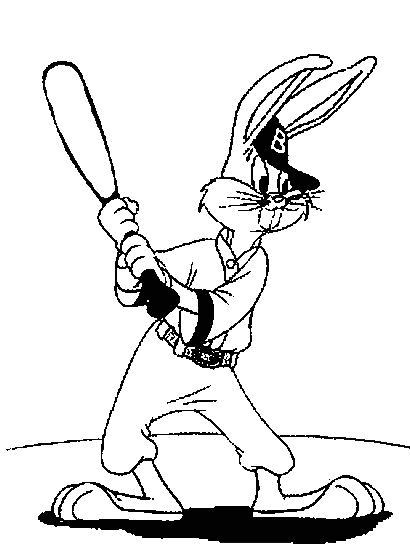 Bugs Bunny plays baseballl