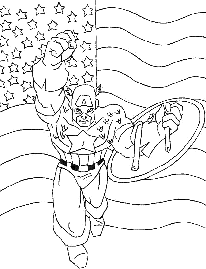 captain america with american flag