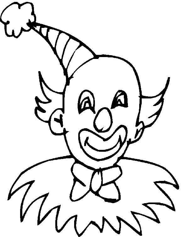 bald clown with a hat and makeup