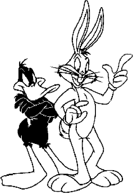 Bugs Bunny and his friend Daffy