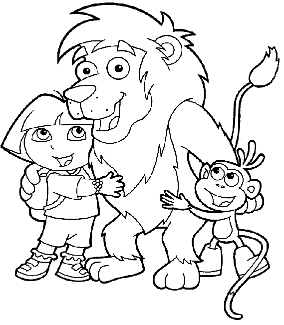 lion dora and boots the monkey