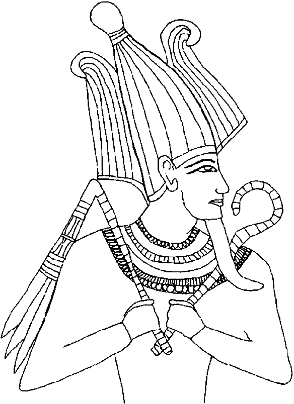 Pharaoh with a headdress and a false bear
