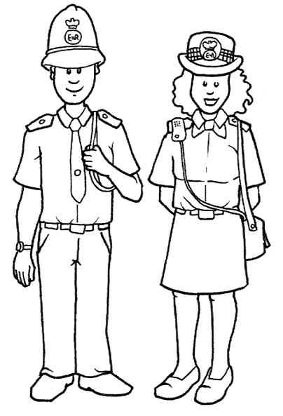 a man and a woman English police officers