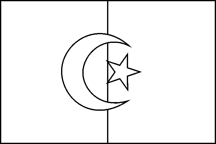 coloring picture of Algeria flag