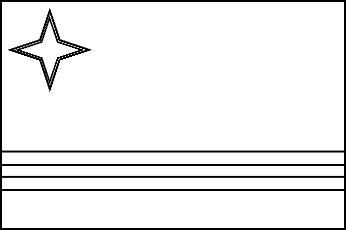 coloring picture of Aruba flag