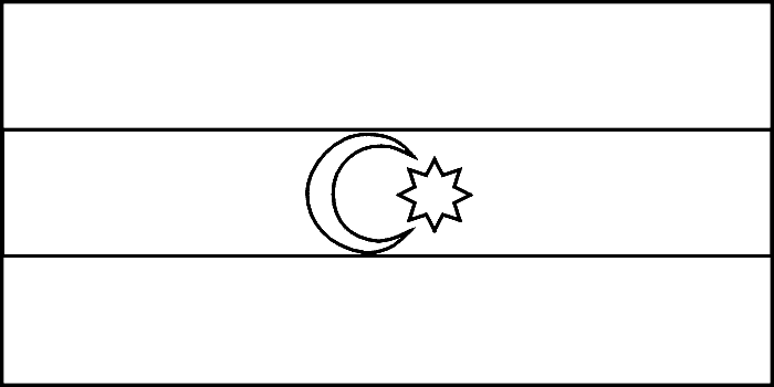 coloring picture of Azerbaijan flag