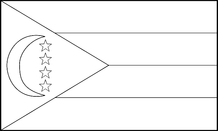 coloring picture of Comoros flag