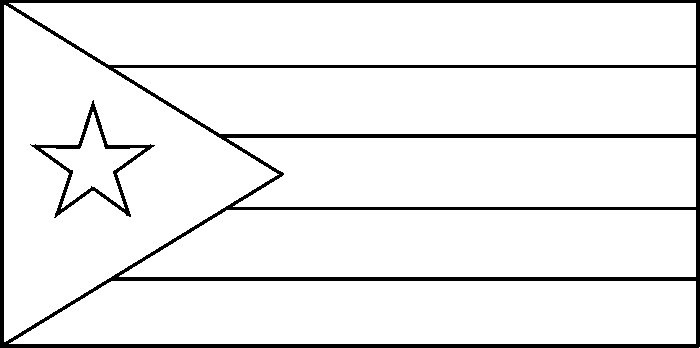 coloring picture of Cuba flag
