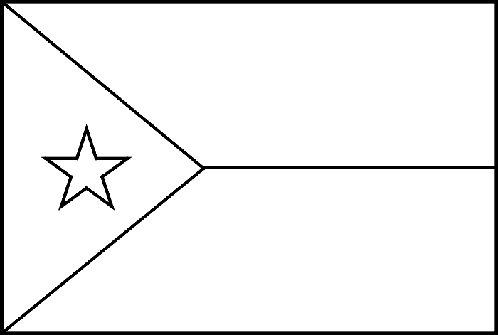 coloring picture of Djibouti flag