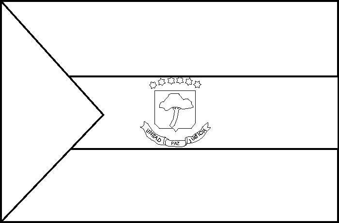 coloring picture of Equatorial Guinea flag