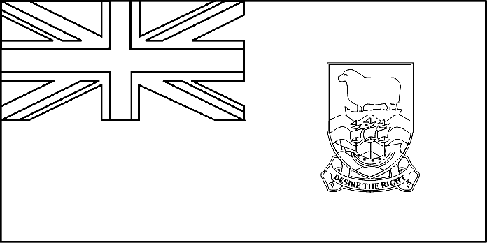 coloring picture of Falkland Islands flag