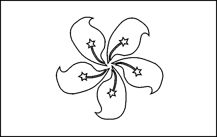 coloring picture of Hong Kong flag