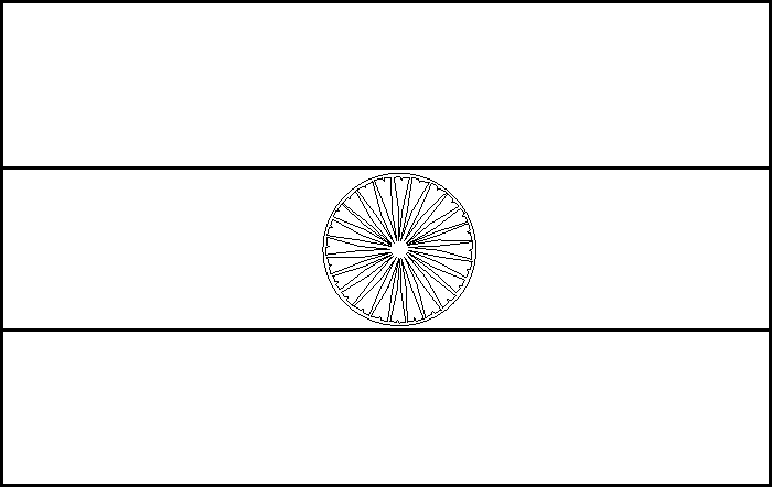 coloring picture of India flag