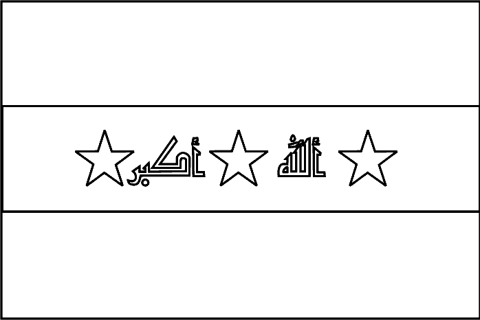 coloring picture of Iraq flag
