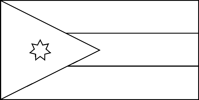 coloring picture of Jordan flag