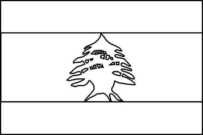 coloring picture of Lebanon flag