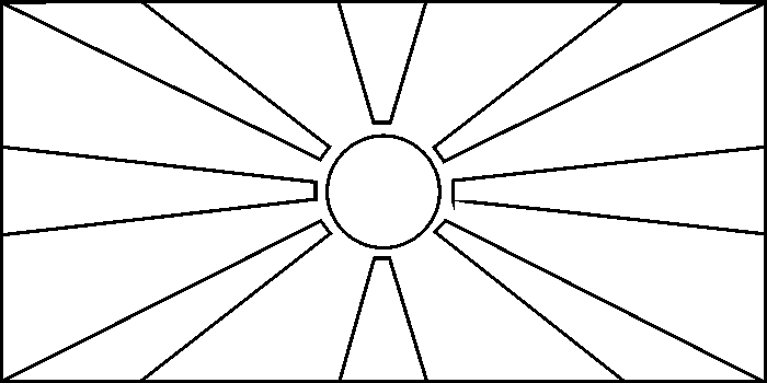 coloring picture of Macedonia flag