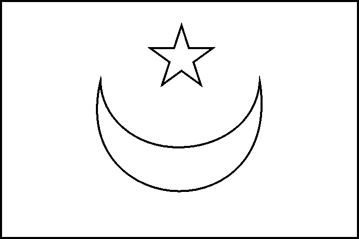 coloring picture of Mauritania flag