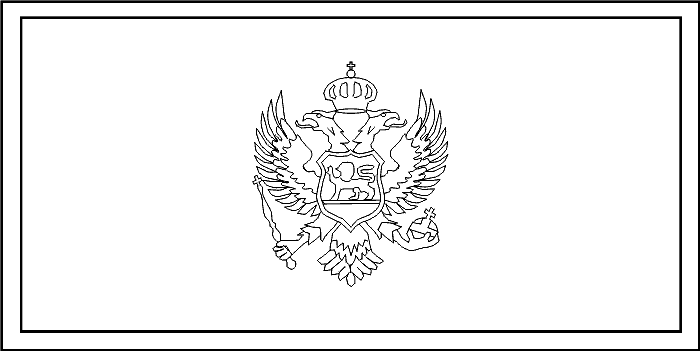 coloring picture of Montenegro flag