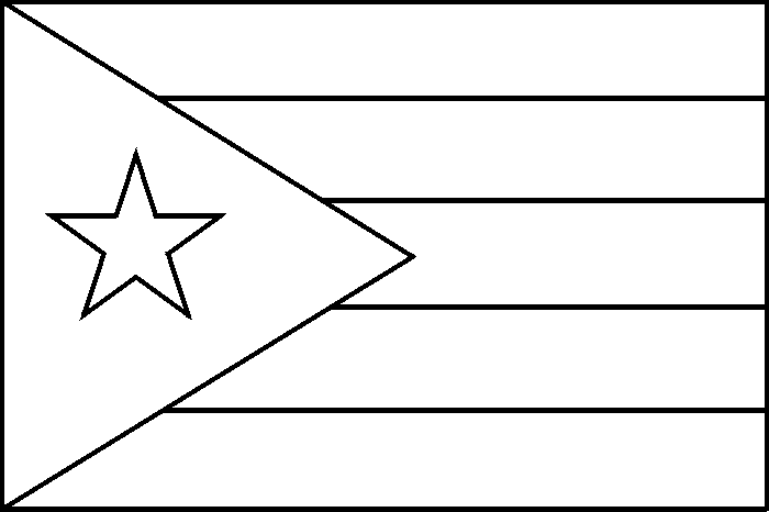 coloring picture of Puerto Rico flag