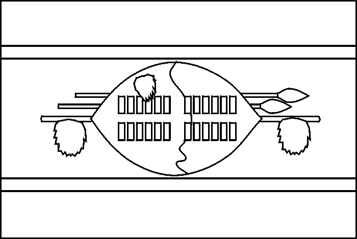 coloring picture of Swaziland flag