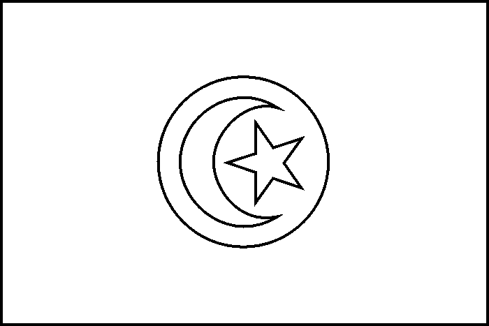 coloring picture of Tunisia flag