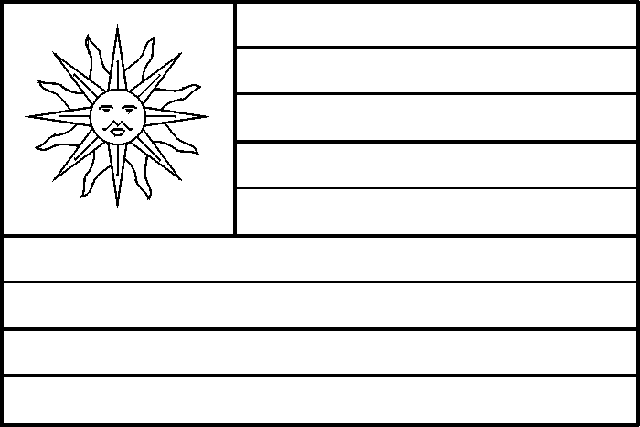 coloring picture of Uruguay flag