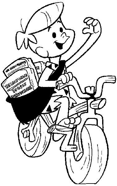 Bamm Bamm Rubble with a bike