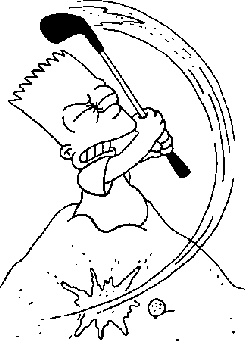 Bart is playing golf