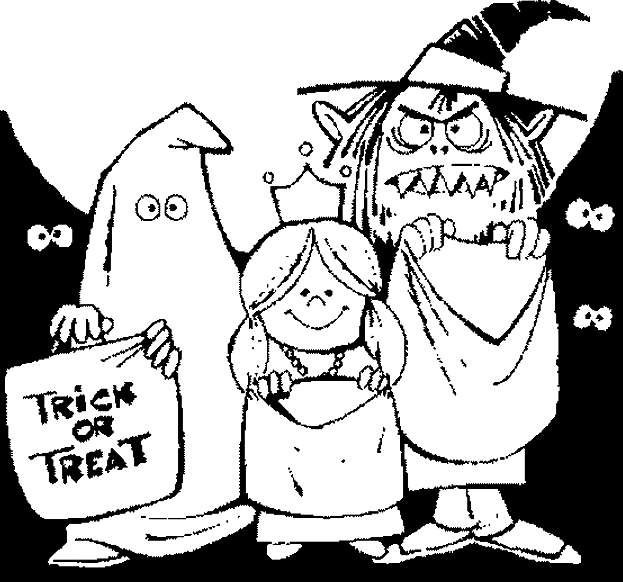 Trick or treat Monster ghost and girl