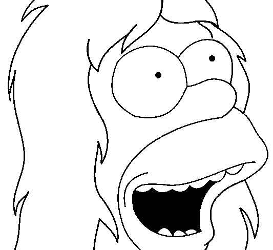 Homer Simpson with long hair