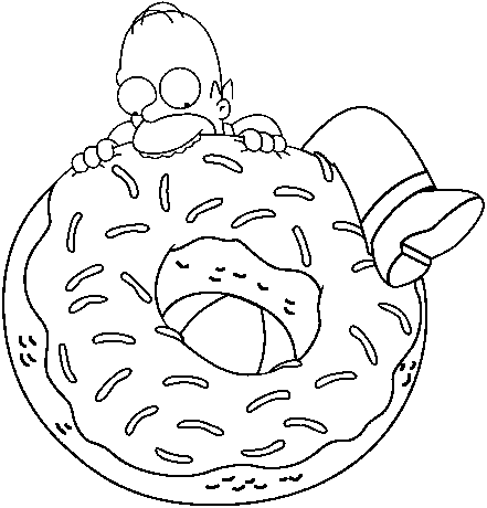 Homer wants to eat an enormous donut